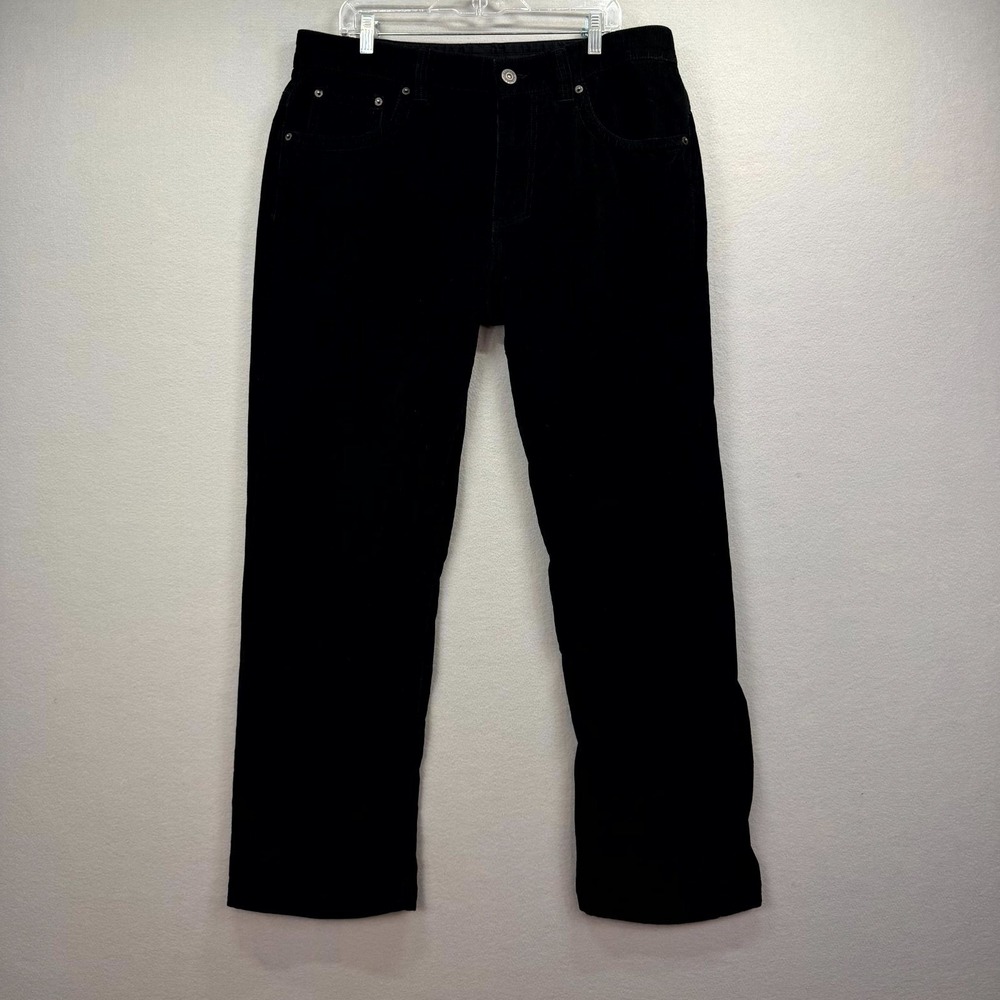 Madison Corduroy Pants Mens 38x32 Charcoal‎ Gray Flap Pockets Straight Leg Cord